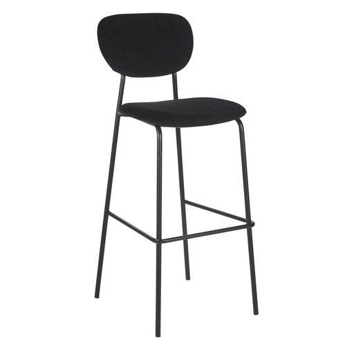 [CN821960] Chaise de bar Oscarine Business en velours noir et acier noir