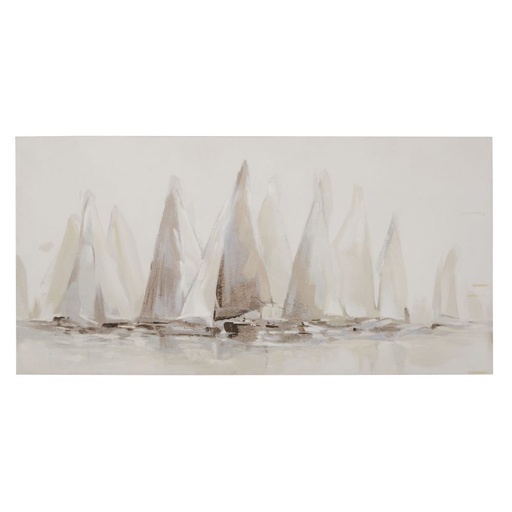 [CN023133] Toile peinte Baptiste voiliers bleus et beiges 120x60