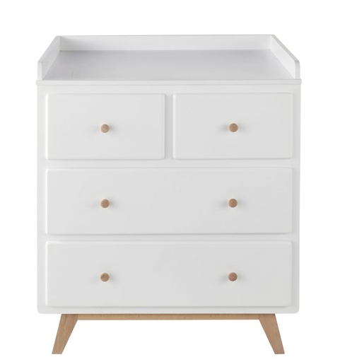 [CN524335] Commode Sweet à langer style scandinave 4 tiroirs blanche