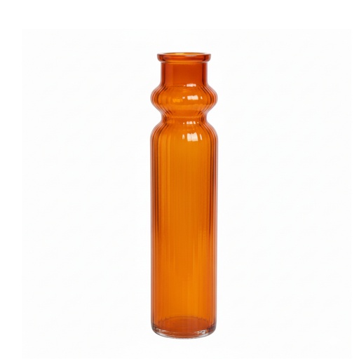 [FOI39961] Vase en verre texturé orange transparent 18x76cm