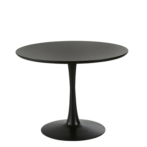 [CN020974] Table à manger ronde Circle noire 4/5 personnes