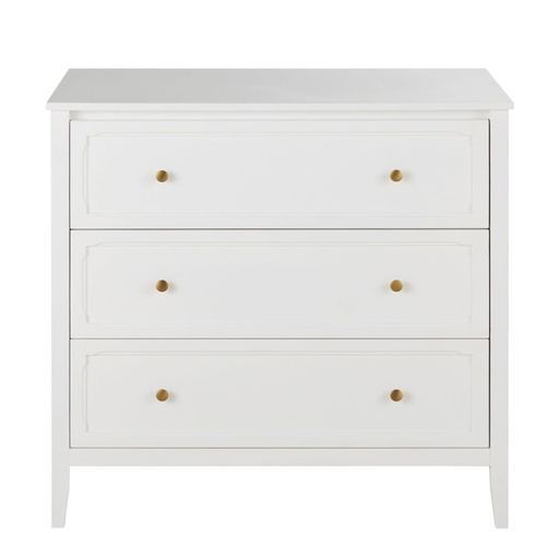 [CN324935] Commode Chamarel 3 tiroirs blanche
