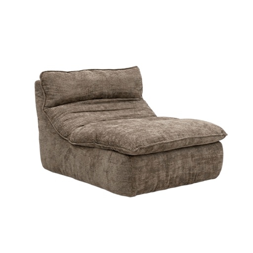 [KEN101033] Fauteuil Gael en tissu chenille taupe grisé