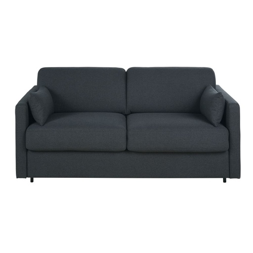 [CN724703] Canapé convertible Julian 2/3 places en textile tramé gris anthracite, matelas 18 cm