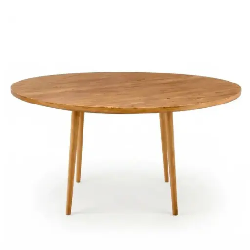 [CN119918M] Table à manger Nogobo ronde en manguier massif blanchi 5/6 personnes D120 
