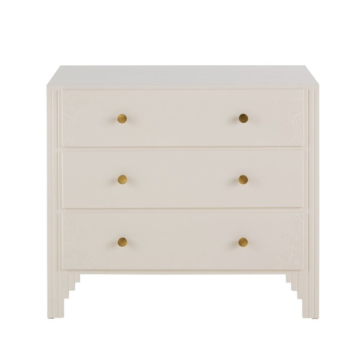 [CN624936] Commode Jeannie 3 tiroirs écrue L90