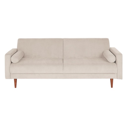 [CN824322] Canapé Livia convertible 2/3 places en velours côtelé beige