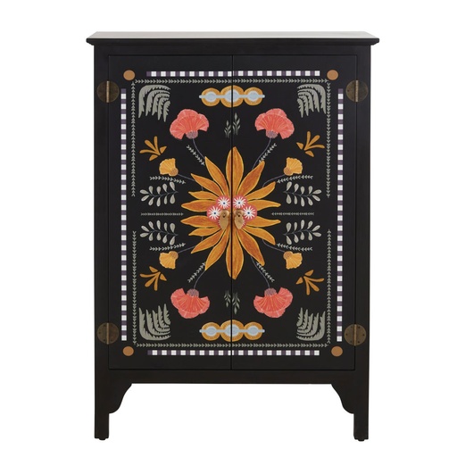 [CN624937] Cabinet Mayli 2 portes noir à motif