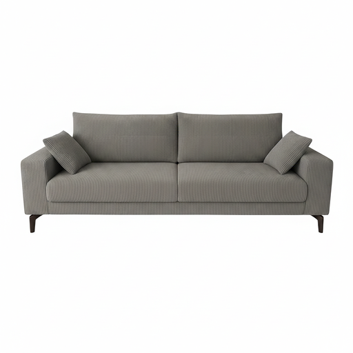 [CASACANDOL2435] Canapé clic-clac Amelia 3 places en velours côtelé gris