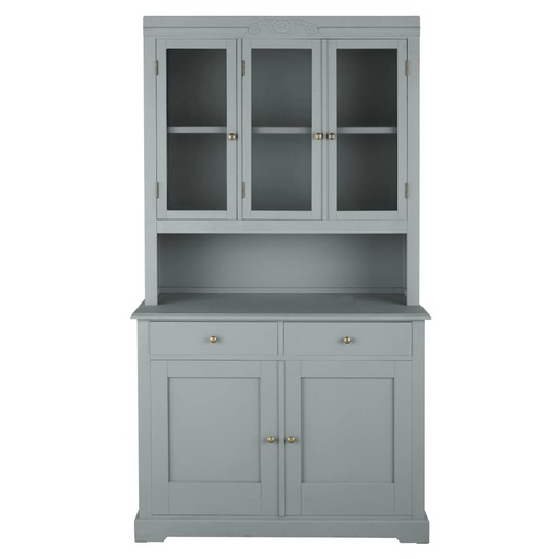 [CN525037] Vaisselier Aimée 5 portes 2 tiroirs vert de gris L104