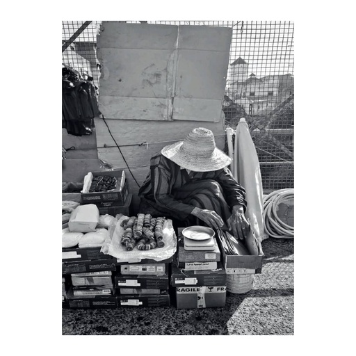 [CARPOIDANN30X43] Tableau noir et blanc le poids des années sans cadre 29,7X42,7