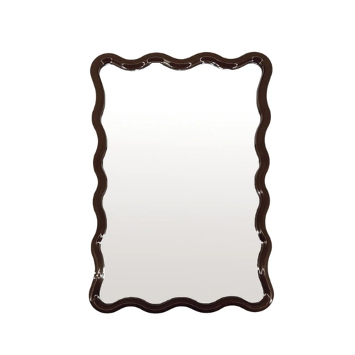 [OPJ018505] Miroir ondule rectangle gm marron H60cm