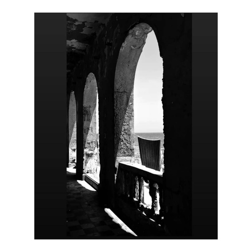 [CARARCADES40X60] Tableau noir et blanc les arcades sans cadre 40x60