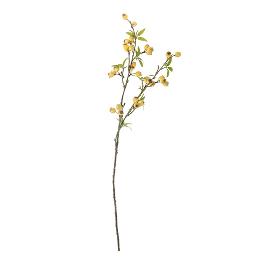 [BLO82061509] Branche d'aubépine, jaune, fleurs artificielles
