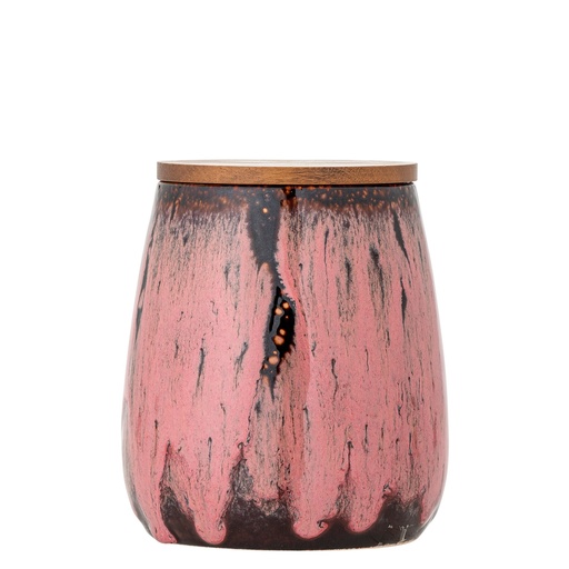 [BLO82072387] Pot Rayen avec couvercle en grès rose PM