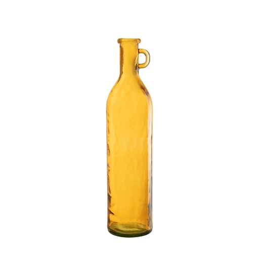 [JOL32789] Vase bouteille cylindre en verre ocre 19x19x75cm