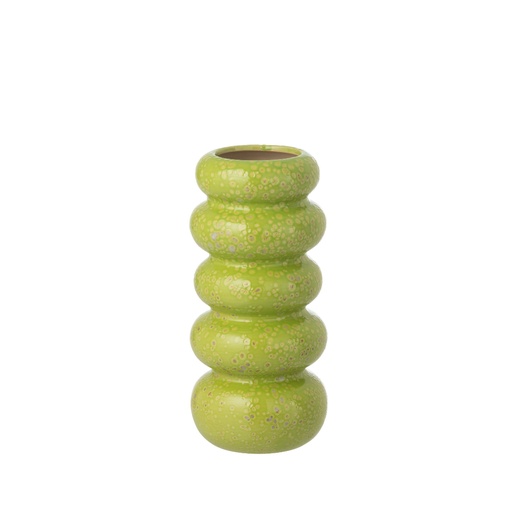[JOL60395] Vase Anneaux pois PM en porcelaine vert