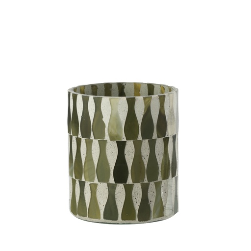 [JOL62784] JOL62784 en verre vert Olive/Blanc
