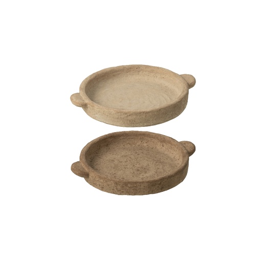 [JOL63066] Assiette rond en ciment ( couleurs aléatoires ) PM