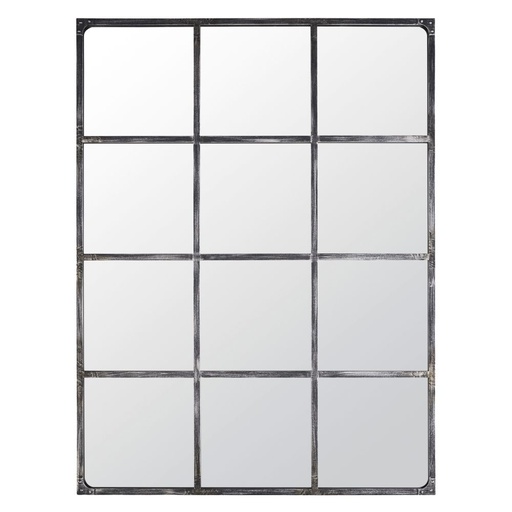 [CN423186] Grand miroir fenêtre rectangulaire Manolo en métal noir 135x180