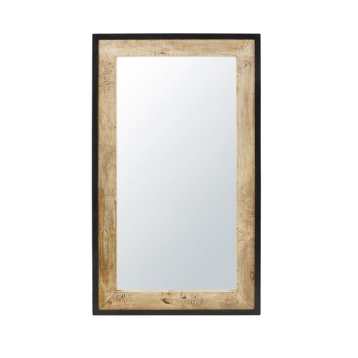 [CN818886] Miroir rectangulaire Miles en bois de manguier et métal noir 70x120