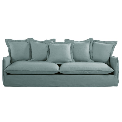 [CN524231] Canapé Barcelone 5 places en lin bleu céladon