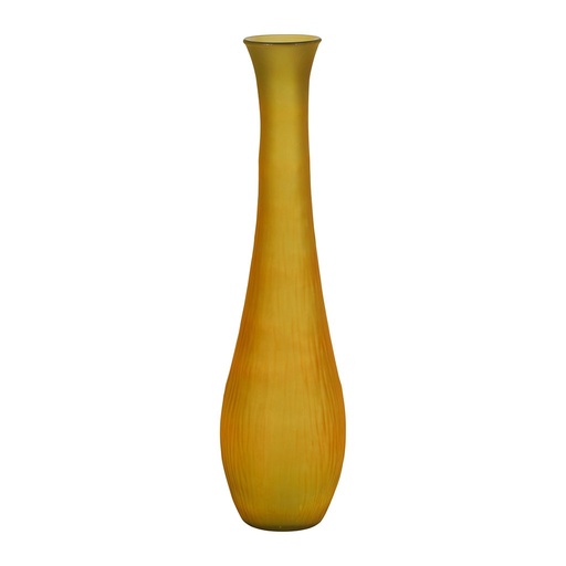 [YLI41813] Vase Issea en verre recycle moutarde satine H99