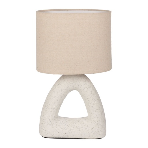 [YLI77516] Lampe Organic en coton et céramique blanc et beige h38cm