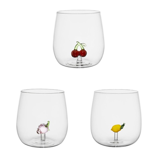 [YLI78860] Gobelet de 3 fruit Colorea en verre borosilicate 40cl