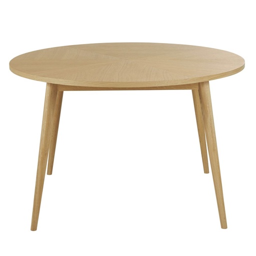 [CN024932] Table à manger ronde Origami en chêne massif et placage chêne 4/6 personnes D120