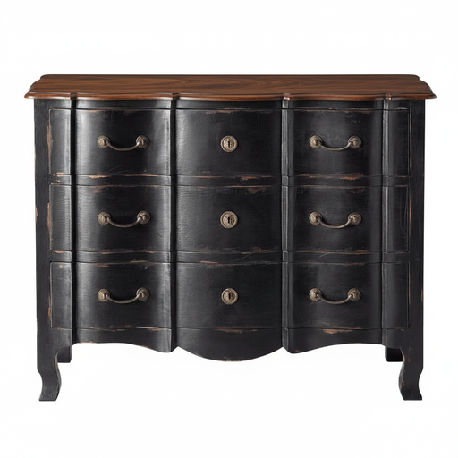 [CN911042M] Commode Versailles en bois noyer et manguier noire