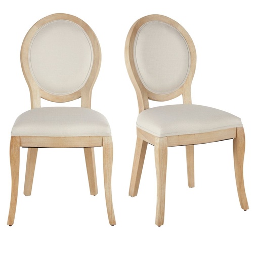[CN324844] Lot de 2 Chaises Joséphine en textile recyclé beige
