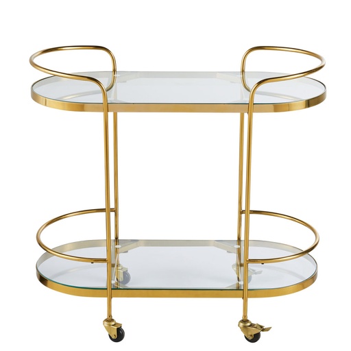 [CN023826] Desserte Bonnie en verre et métal doré