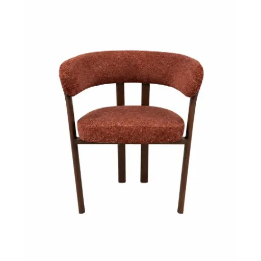 [KEN102035] Chaise Kiana en tissu texturé rouge moucheté 