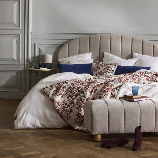[CN923561] Parure de lit en lin lavé blanc 240x260