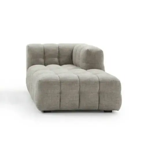 [CN724304] Accoudoir nuage Lillo en effet velours coloris gris clair chiné