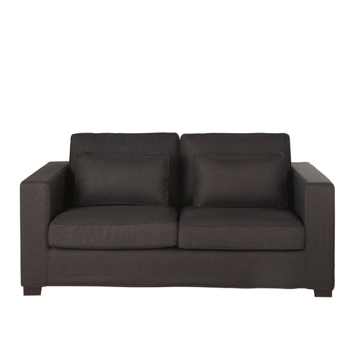 [CN224729] Canapé convertible Milano 2/3 places en textile tramé gris anthracite, matelas 6 cm