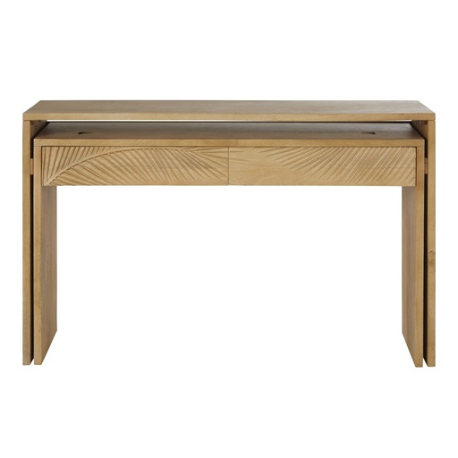 [CN021718] Bureau console Tanzania 2 tiroirs en manguier massif