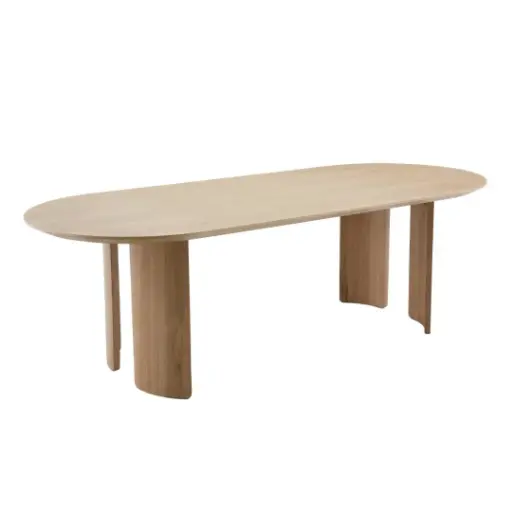[KEN301046] Table à manger Lousada en bois frêne revêtement  beige 