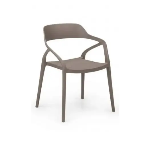 [KEN102045K] Chaise de jardin Duna empilable en polypropylène taupe