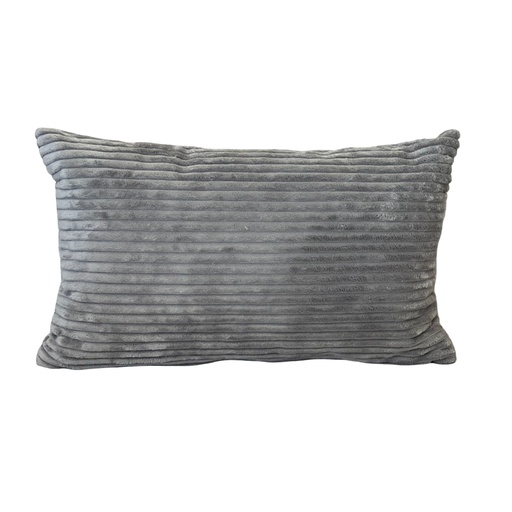 [CASACOU30X502435] Coussin Mireille en coton côtelé gris 30x50