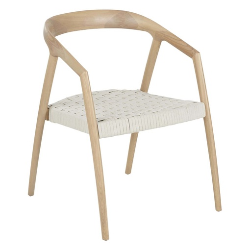 [CN022572] Chaise Mangrove en frêne et assise en corde beige