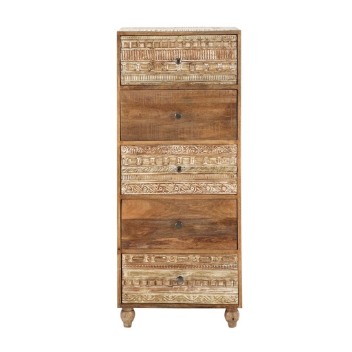[CN614677] Chiffonnier Samoa 5 tiroirs en bois de manguier massif