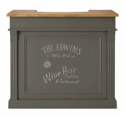[CN615584] Meuble de bar Germain 4 tiroirs gris charbon