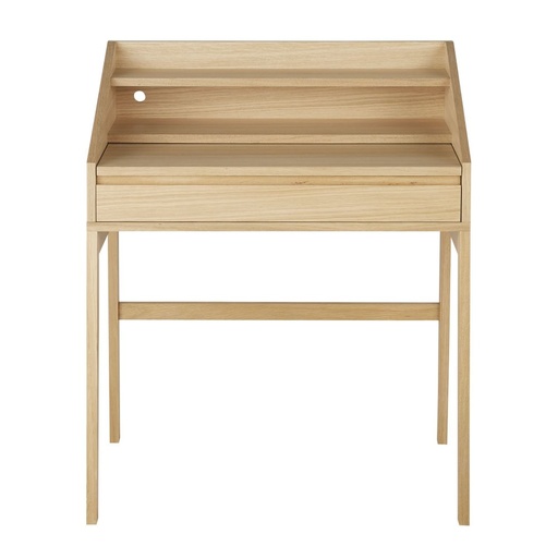 [CN523427] Bureau pupitre beige Larsen 1 niche et plateau coulissant