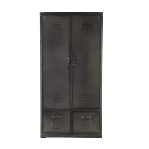 [CN522019M] Dressing Andrews 2 portes battantes en métal gris anthracite