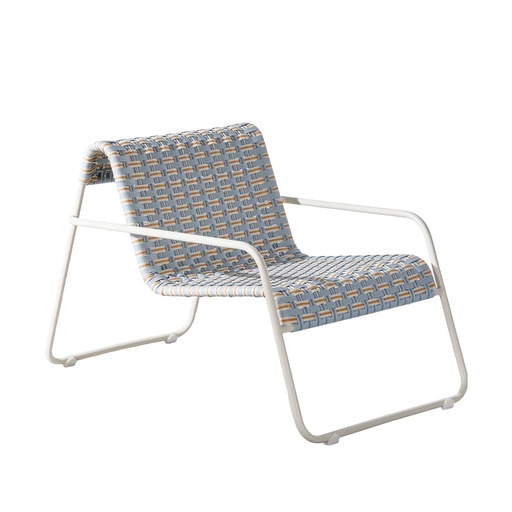 [CN625162] Fauteuil de jardin Antheor en acier coloris argile et résine tressée multicolore