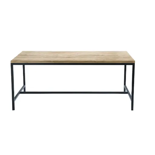 [CN810391M] Table à manger Long island en bois de sapin et métal 8/10 personnes L200
