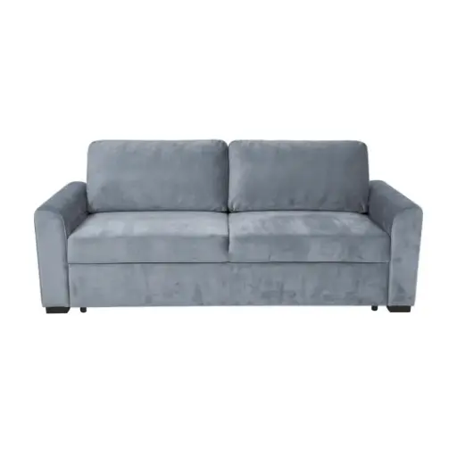 [CN018823M] Canapé d'angle convertible Montréal 2/3 places en velours gris pastel 