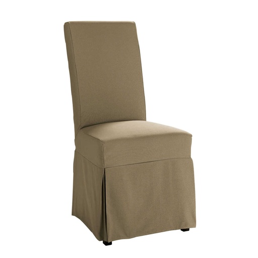 [CN37904013] Housse de chaise Margaux taupe en coton